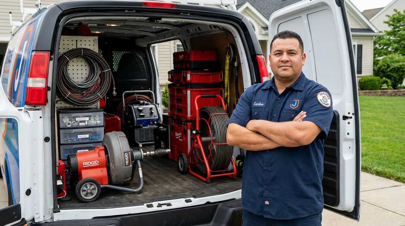 Professional drain cleaning equipment and Johns Plumbing LLC plumber in Panama City Beach