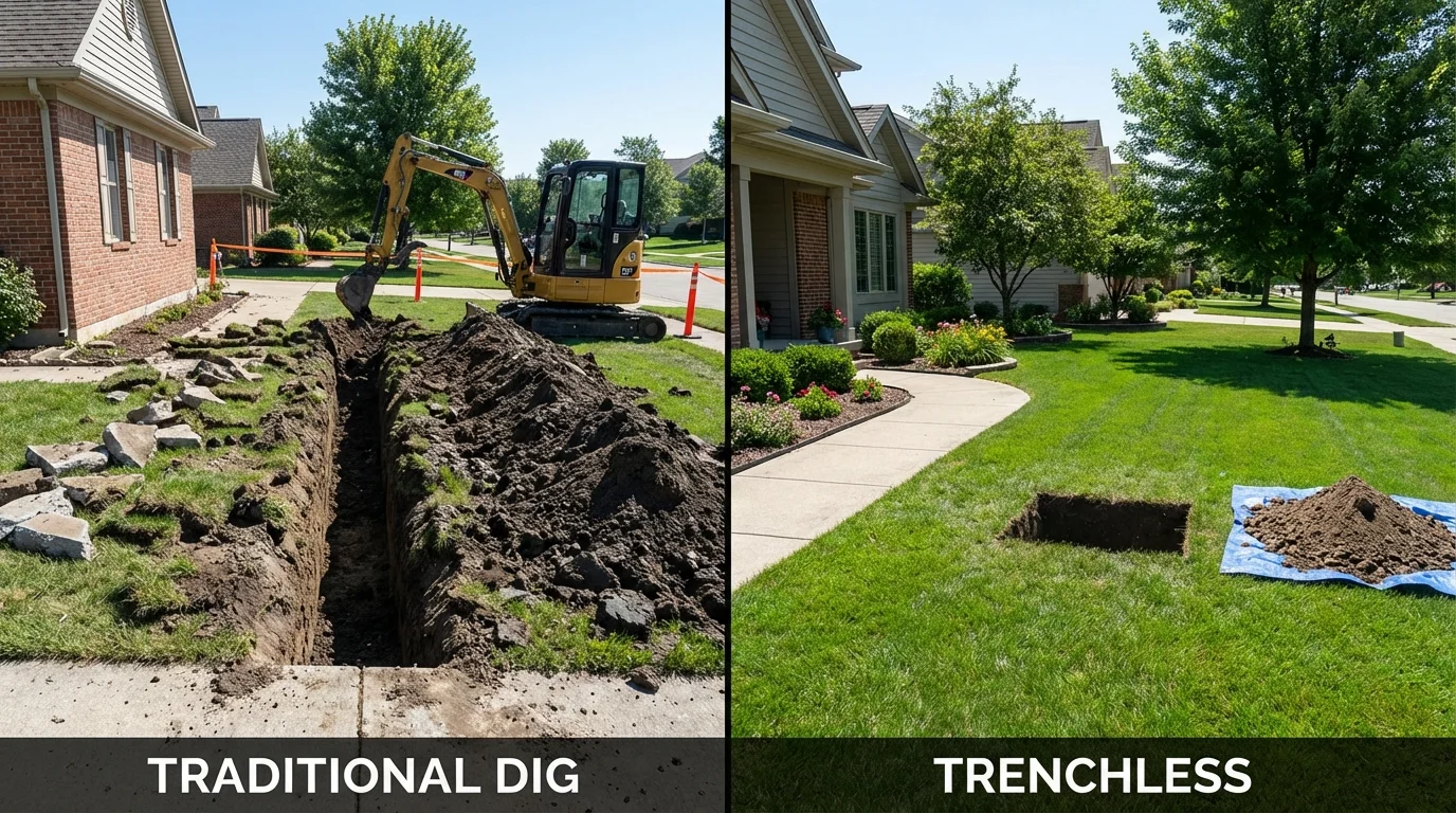 Trenchless sewer repair with minimal yard damage versus traditional excavation in Panama City Beach, FL